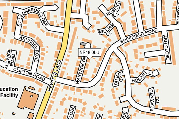 NR18 0LU map - OS OpenMap – Local (Ordnance Survey)