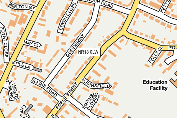 NR18 0LW map - OS OpenMap – Local (Ordnance Survey)