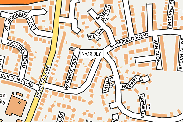 NR18 0LY map - OS OpenMap – Local (Ordnance Survey)