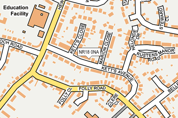 NR18 0NA map - OS OpenMap – Local (Ordnance Survey)