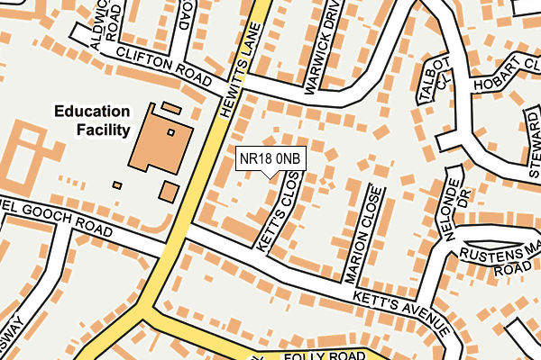 NR18 0NB map - OS OpenMap – Local (Ordnance Survey)