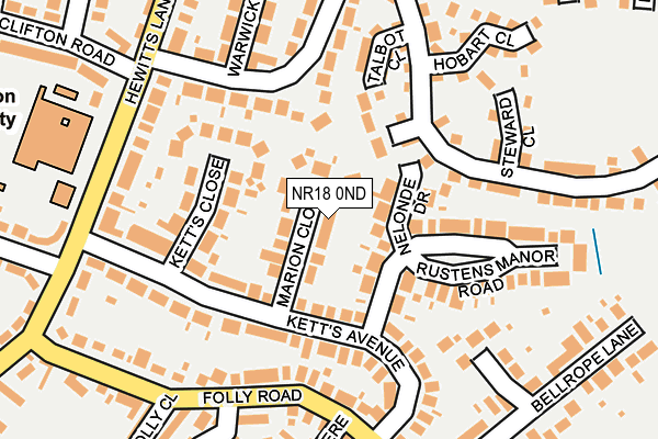 NR18 0ND map - OS OpenMap – Local (Ordnance Survey)