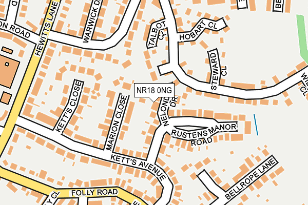 NR18 0NG map - OS OpenMap – Local (Ordnance Survey)
