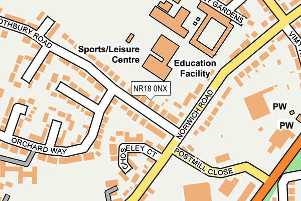 NR18 0NX map - OS OpenMap – Local (Ordnance Survey)