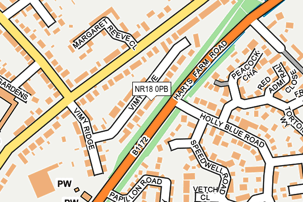 NR18 0PB map - OS OpenMap – Local (Ordnance Survey)