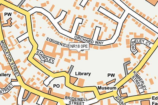 NR18 0PE map - OS OpenMap – Local (Ordnance Survey)