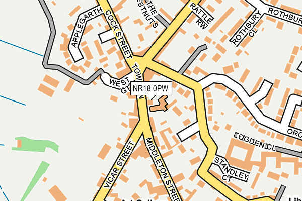 NR18 0PW map - OS OpenMap – Local (Ordnance Survey)