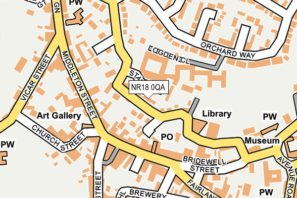 NR18 0QA map - OS OpenMap – Local (Ordnance Survey)