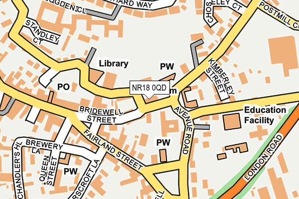 NR18 0QD map - OS OpenMap – Local (Ordnance Survey)