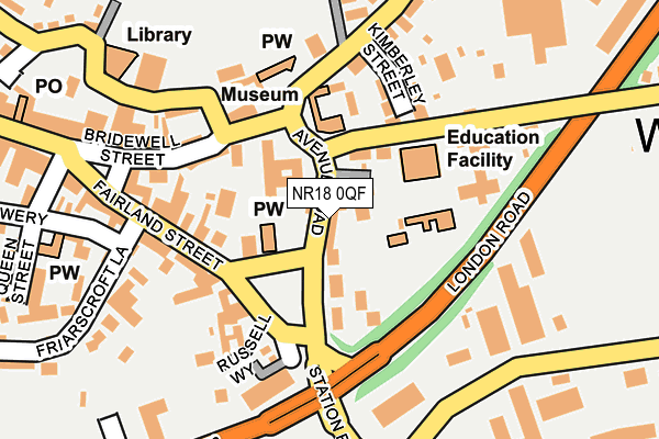 NR18 0QF map - OS OpenMap – Local (Ordnance Survey)