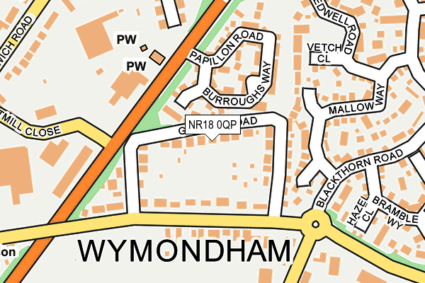 NR18 0QP map - OS OpenMap – Local (Ordnance Survey)