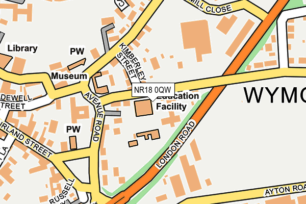 NR18 0QW map - OS OpenMap – Local (Ordnance Survey)