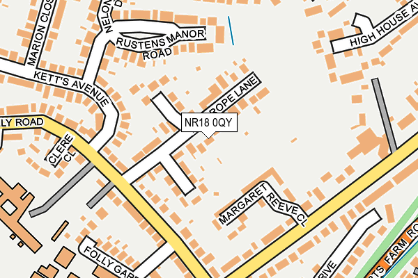 NR18 0QY map - OS OpenMap – Local (Ordnance Survey)