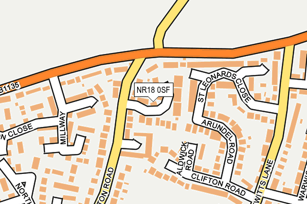 NR18 0SF map - OS OpenMap – Local (Ordnance Survey)