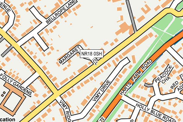 NR18 0SH map - OS OpenMap – Local (Ordnance Survey)
