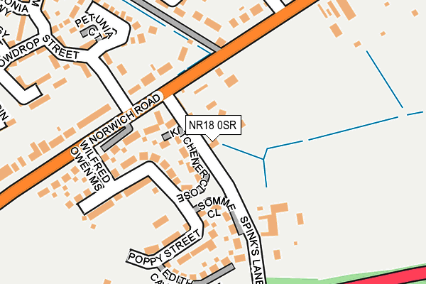 NR18 0SR map - OS OpenMap – Local (Ordnance Survey)
