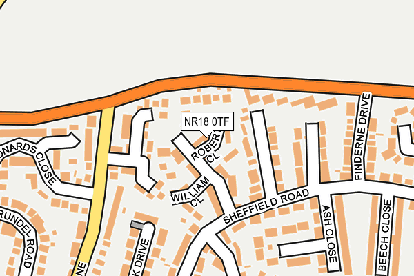 NR18 0TF map - OS OpenMap – Local (Ordnance Survey)