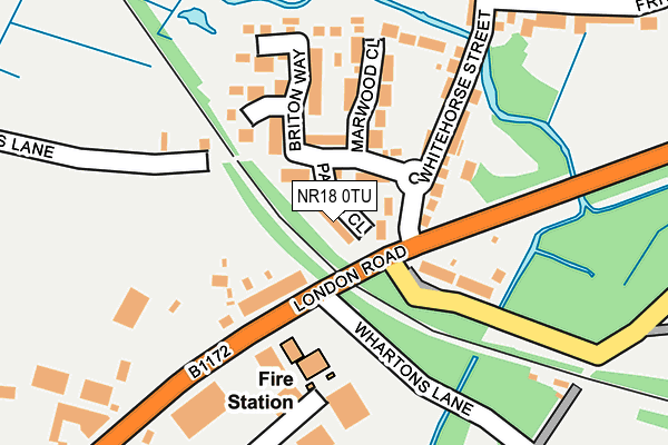 NR18 0TU map - OS OpenMap – Local (Ordnance Survey)