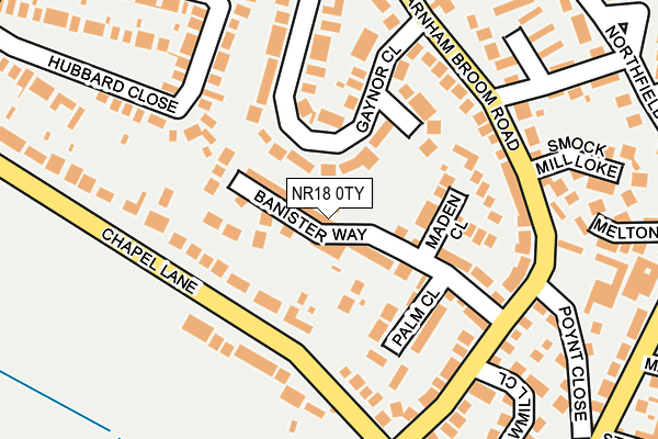 NR18 0TY map - OS OpenMap – Local (Ordnance Survey)