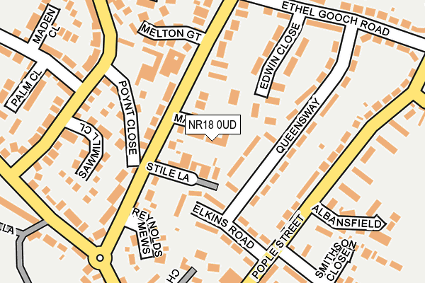 NR18 0UD map - OS OpenMap – Local (Ordnance Survey)