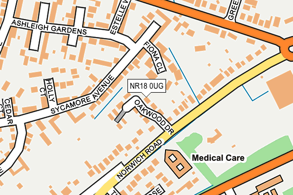 NR18 0UG map - OS OpenMap – Local (Ordnance Survey)