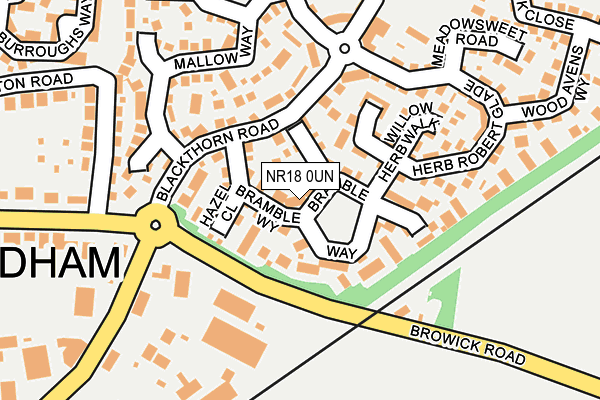 NR18 0UN map - OS OpenMap – Local (Ordnance Survey)
