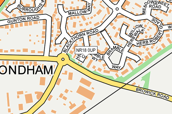 NR18 0UP map - OS OpenMap – Local (Ordnance Survey)