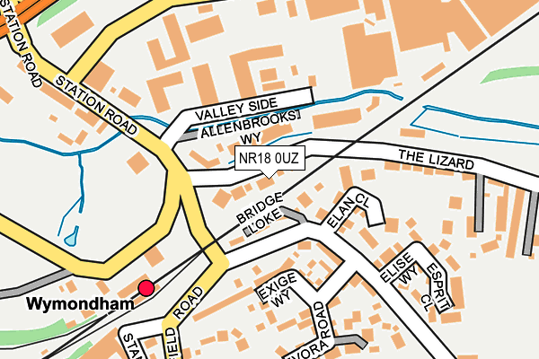 NR18 0UZ map - OS OpenMap – Local (Ordnance Survey)