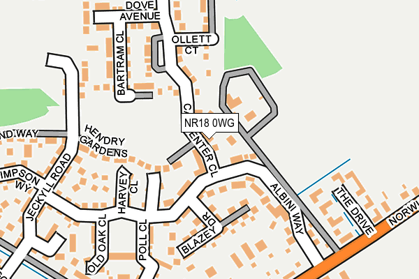 NR18 0WG map - OS OpenMap – Local (Ordnance Survey)