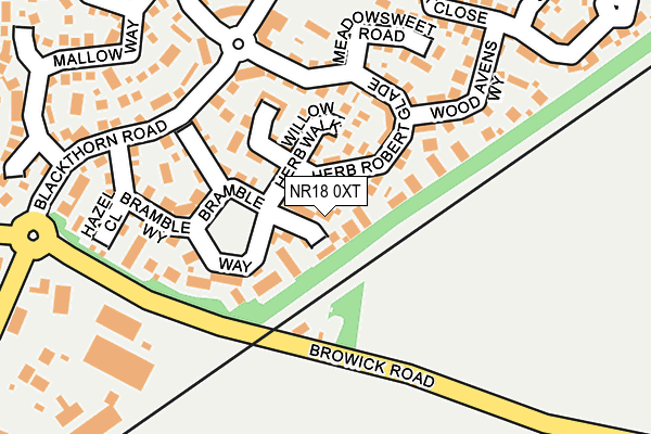 NR18 0XT map - OS OpenMap – Local (Ordnance Survey)