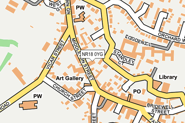 NR18 0YG map - OS OpenMap – Local (Ordnance Survey)