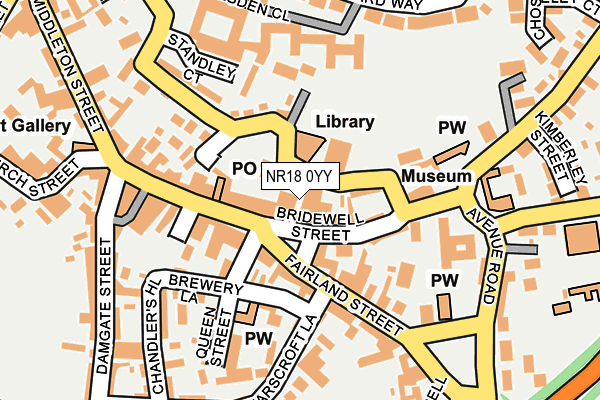 NR18 0YY map - OS OpenMap – Local (Ordnance Survey)