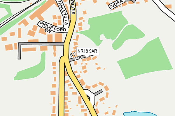 NR18 9AR map - OS OpenMap – Local (Ordnance Survey)