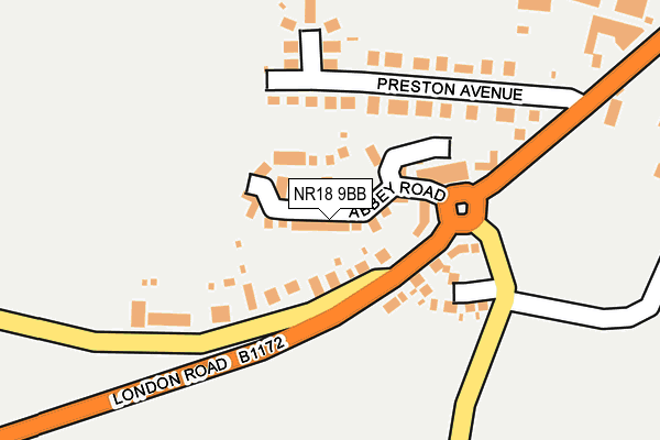 NR18 9BB map - OS OpenMap – Local (Ordnance Survey)