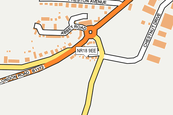 NR18 9EE map - OS OpenMap – Local (Ordnance Survey)