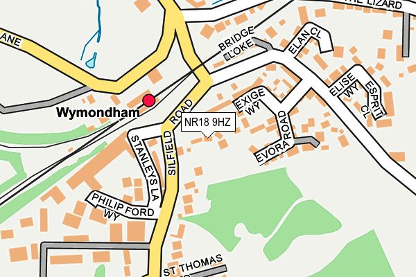 NR18 9HZ map - OS OpenMap – Local (Ordnance Survey)