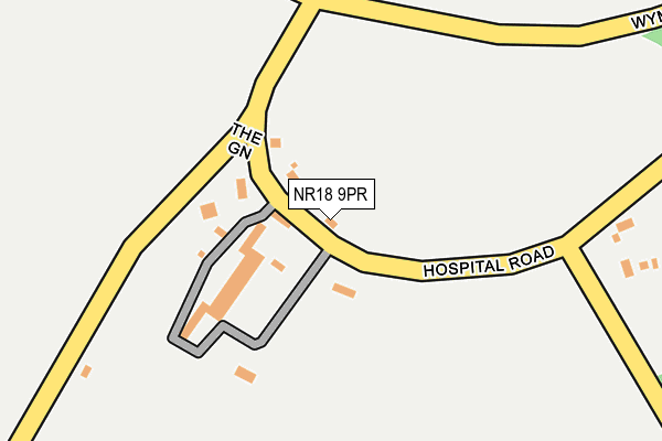 NR18 9PR map - OS OpenMap – Local (Ordnance Survey)