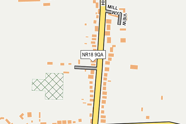 NR18 9QA map - OS OpenMap – Local (Ordnance Survey)