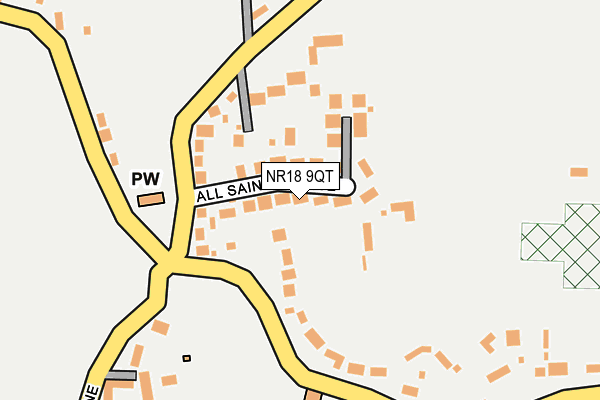 NR18 9QT map - OS OpenMap – Local (Ordnance Survey)