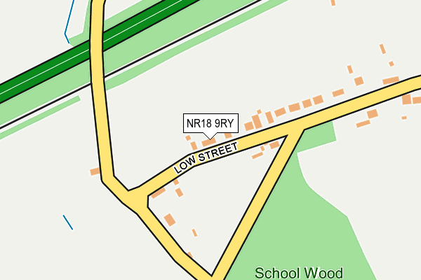 NR18 9RY map - OS OpenMap – Local (Ordnance Survey)