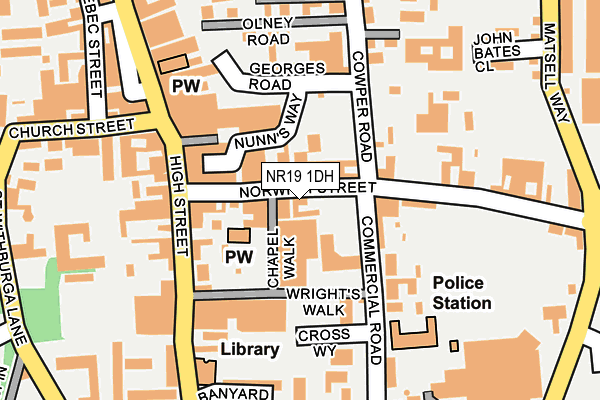 NR19 1DH map - OS OpenMap – Local (Ordnance Survey)