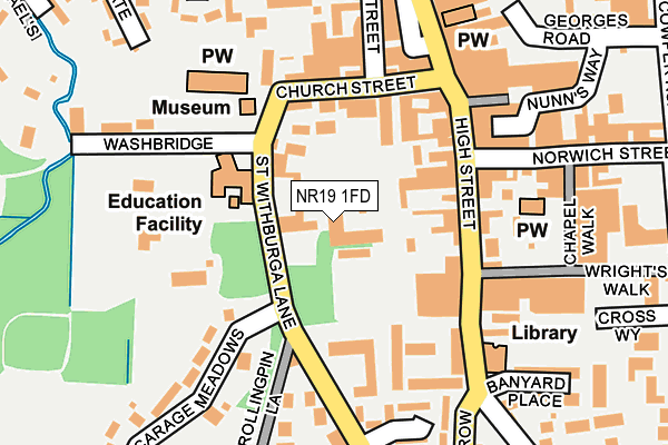NR19 1FD map - OS OpenMap – Local (Ordnance Survey)