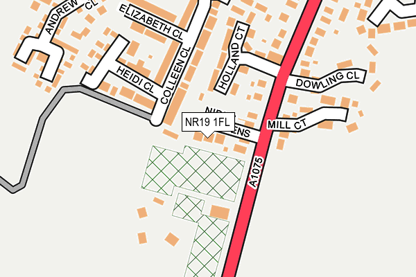 NR19 1FL map - OS OpenMap – Local (Ordnance Survey)
