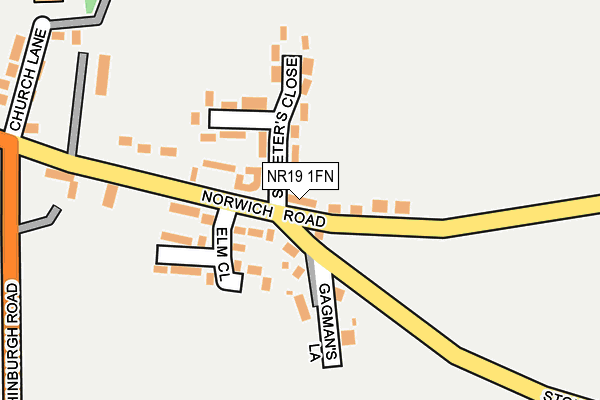 NR19 1FN map - OS OpenMap – Local (Ordnance Survey)