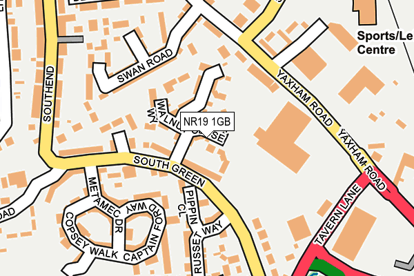 NR19 1GB map - OS OpenMap – Local (Ordnance Survey)