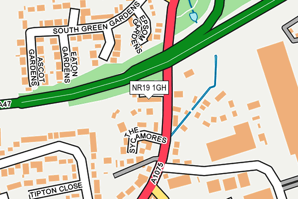 NR19 1GH map - OS OpenMap – Local (Ordnance Survey)