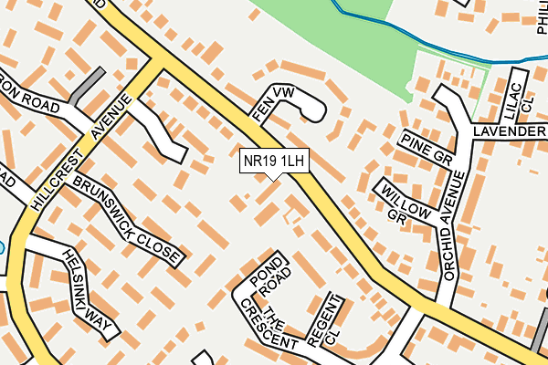 NR19 1LH map - OS OpenMap – Local (Ordnance Survey)