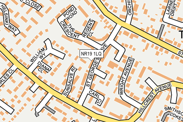 NR19 1LQ map - OS OpenMap – Local (Ordnance Survey)