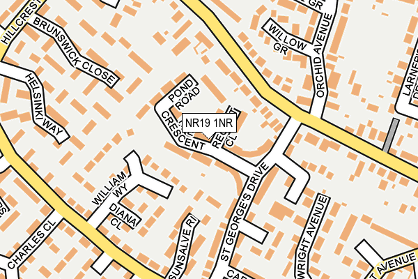 NR19 1NR map - OS OpenMap – Local (Ordnance Survey)