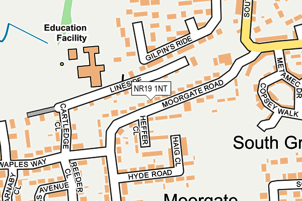 NR19 1NT map - OS OpenMap – Local (Ordnance Survey)